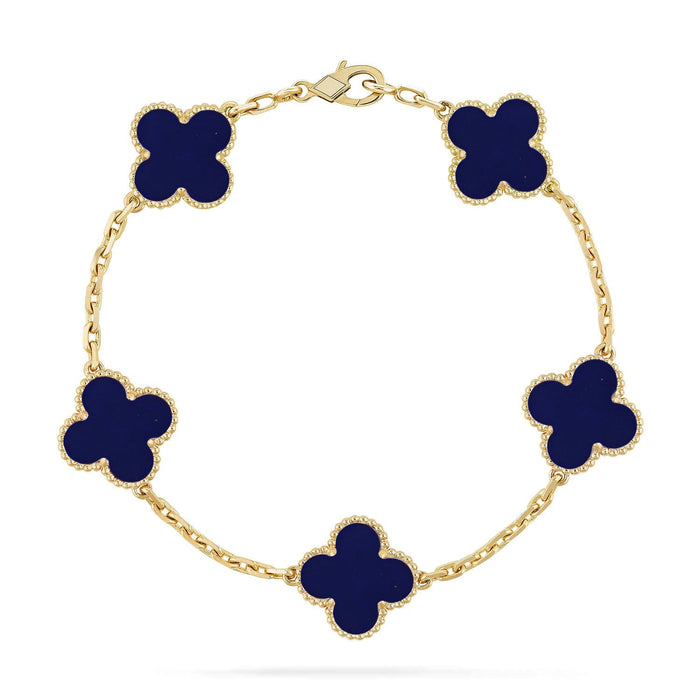 Quatrefoil 5 Motifs Bracelet, Lapis Lazuli