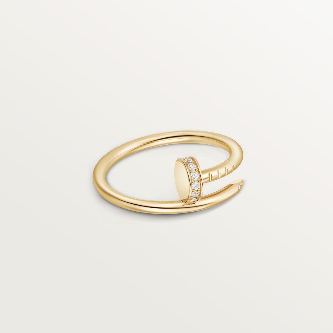 Wrapped Nail Ring, Stone-Set, Yellow Gold Tone