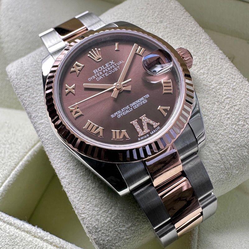 Classic Date Watch, Rose Gold Tone, Steel, 31 mm