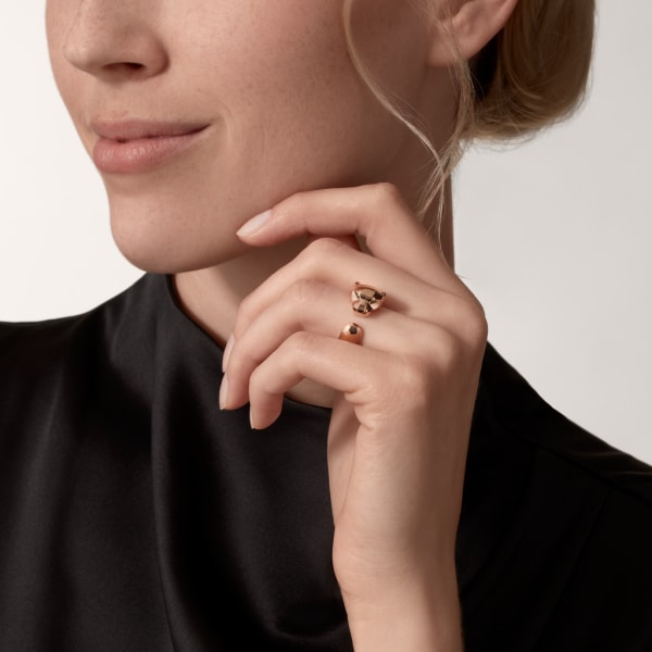 Feline Motif Ring, Medium Model, Rose Gold Tone