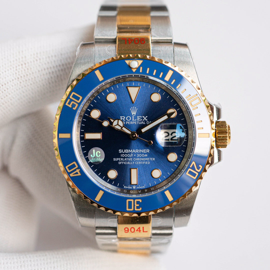 Dive-Style Watch, Yellow Gold Tone, Steel, 41 mm