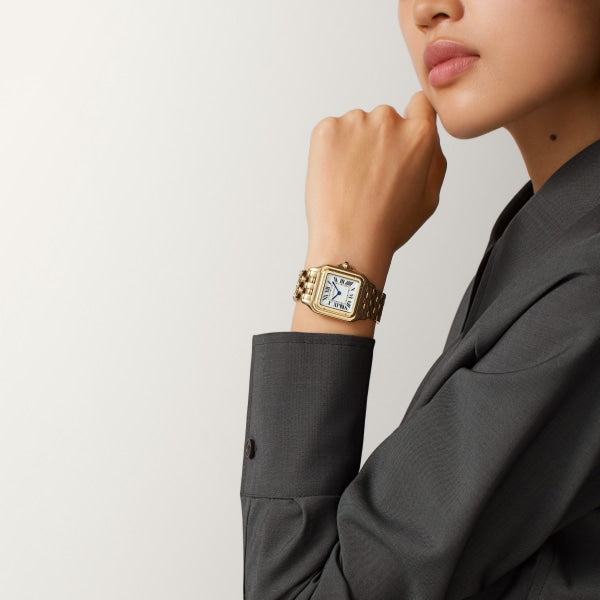 Square Link-Bracelet Watch, Yellow Gold Tone, Large Model