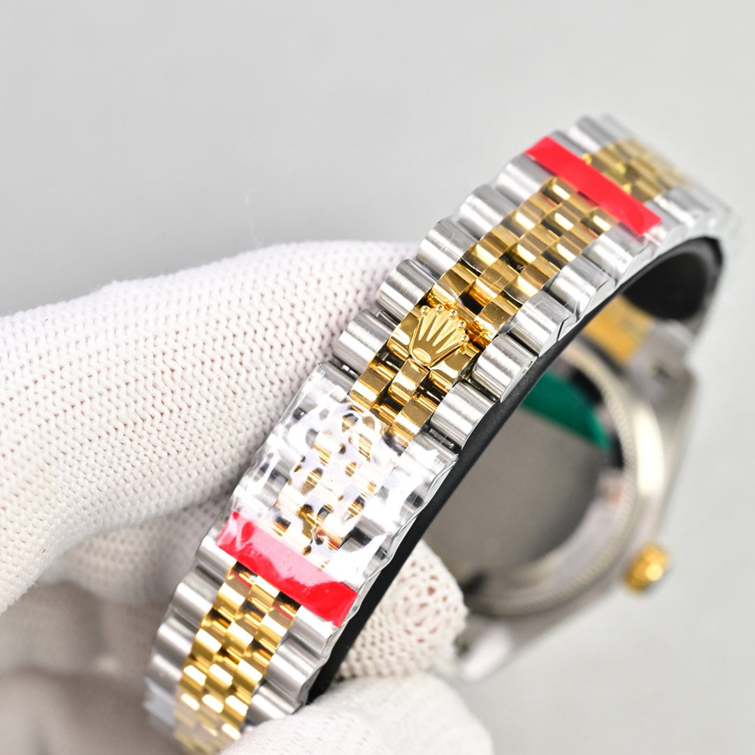 Classic Date Watch, Yellow Gold Tone, Steel, 31 mm