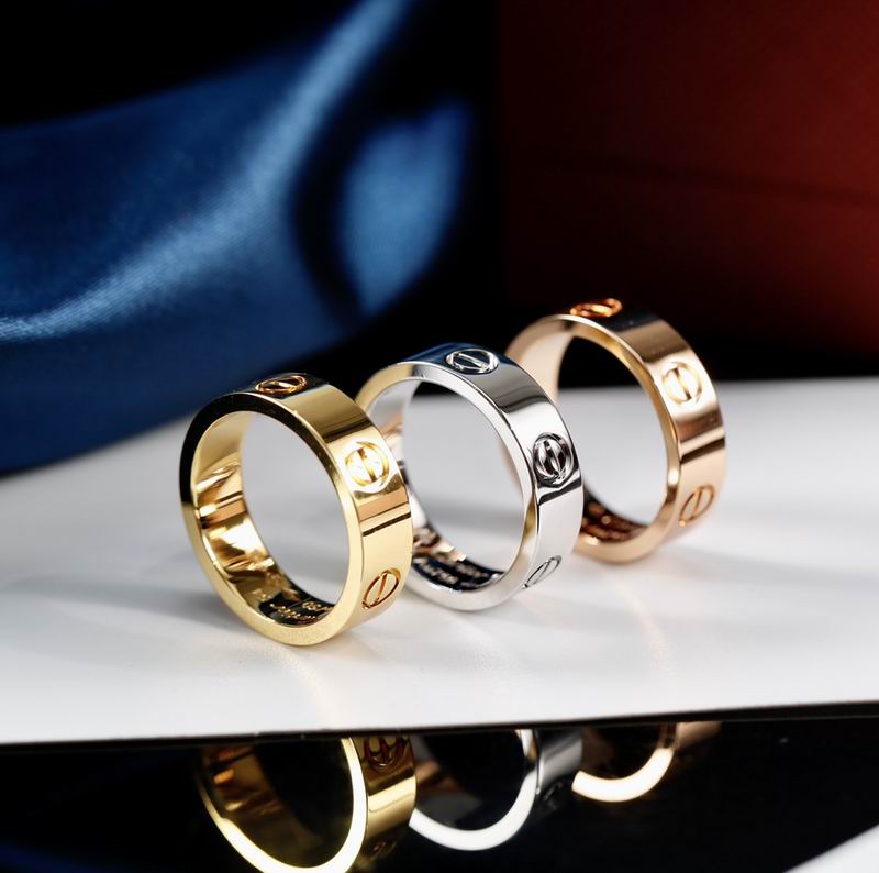 Screw-Motif Band Ring, Classic Model, Rose Gold Tone