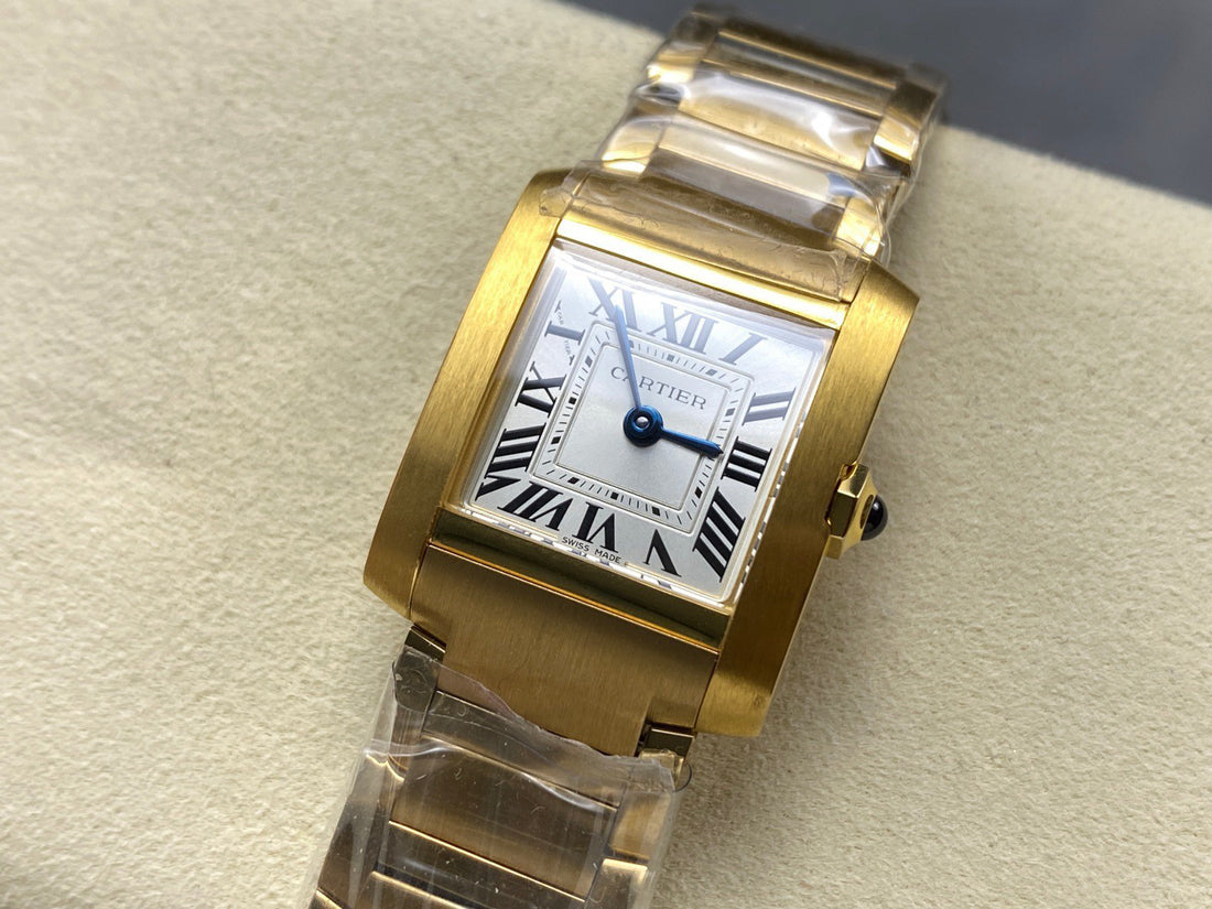 Rectangular Case Watch, Yellow Gold Tone, Medium Model