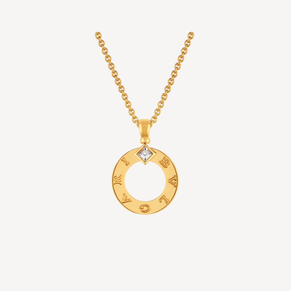 Chain Necklace, Yellow Gold Tone, Stone-Set