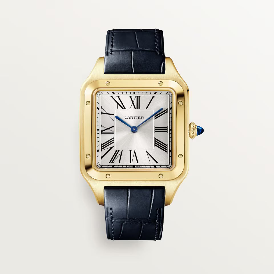 Slim Square Case Watch, Yellow Gold Tone, Extra Large Model
