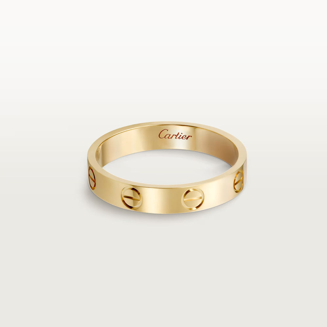 Screw-Motif Band Ring, Small Model, Yellow Gold Tone