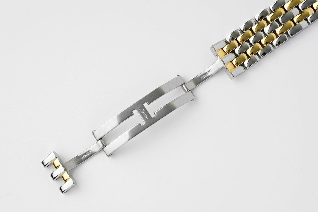 Square Link-Bracelet Watch, Yellow Gold Tone, Steel, Small Model