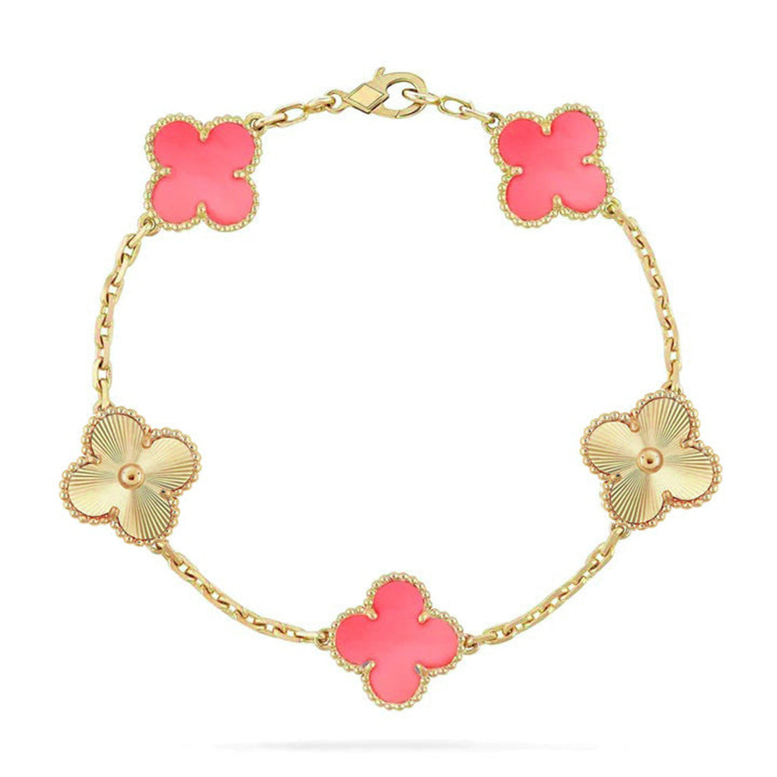 Quatrefoil 5 Motifs Bracelet, Pink Mother of Pearl