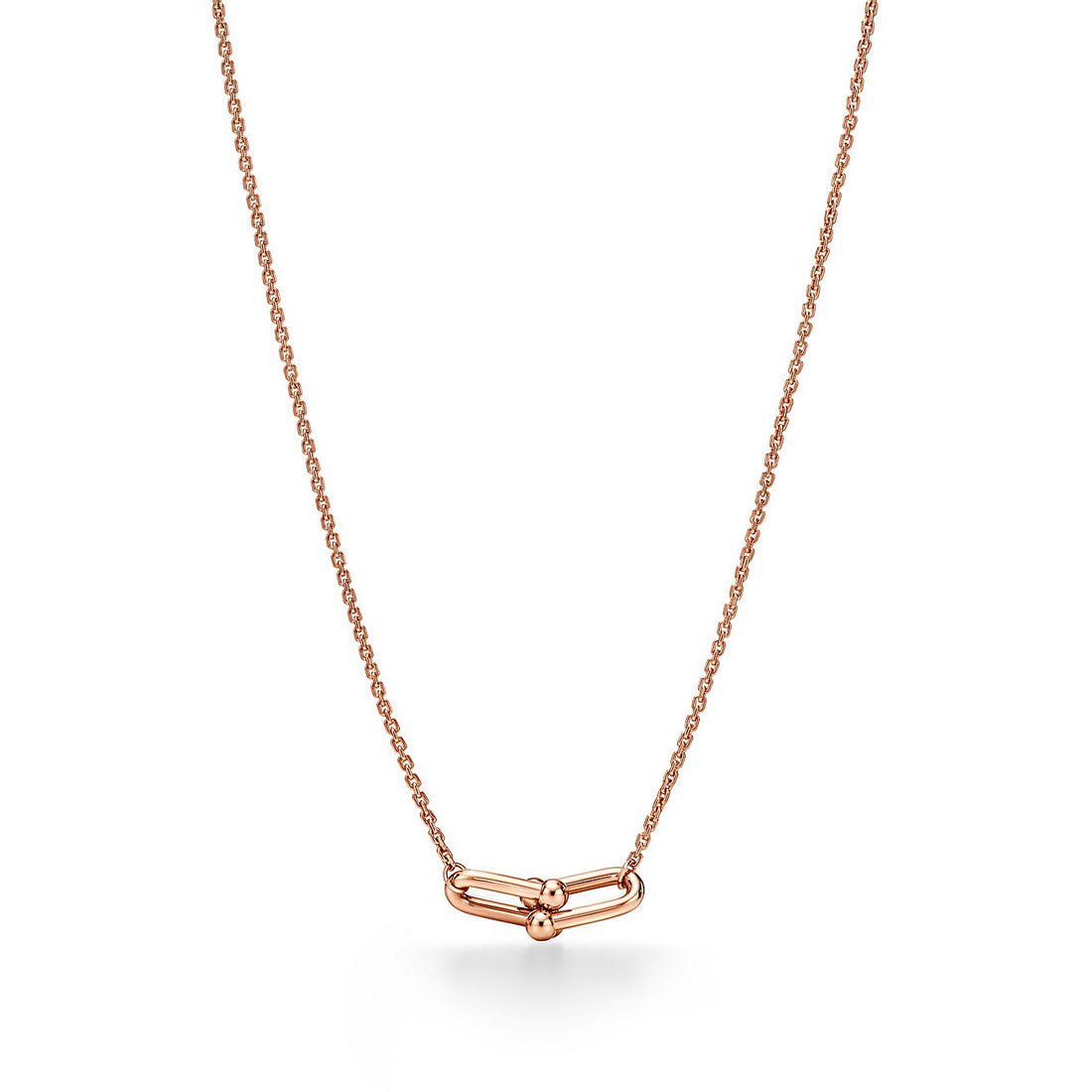 Link Pendant Necklace, Rose Gold Tone