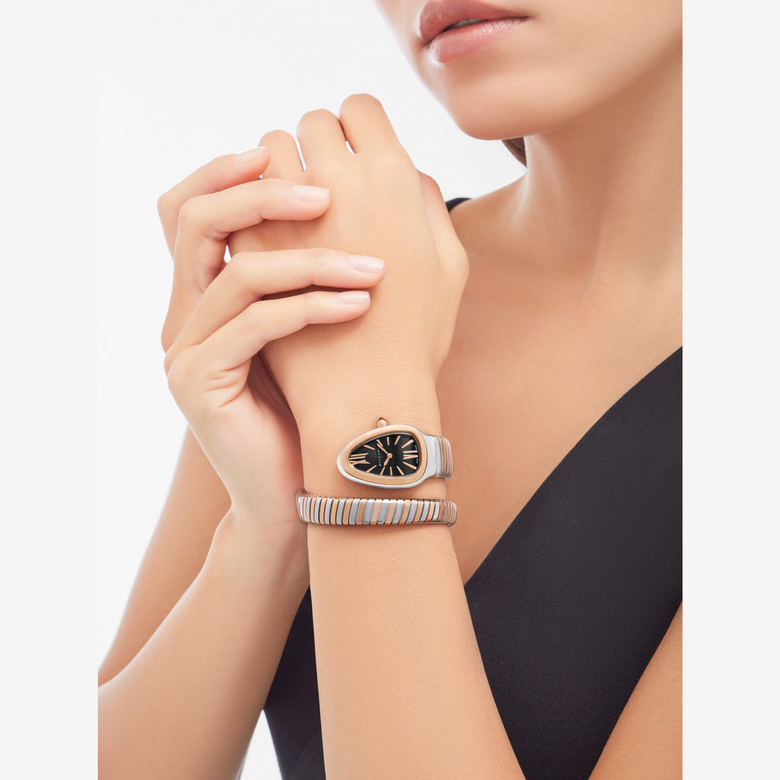 Coiled Band Watch, Rose Gold Tone, Steel, 35 mm, Size S