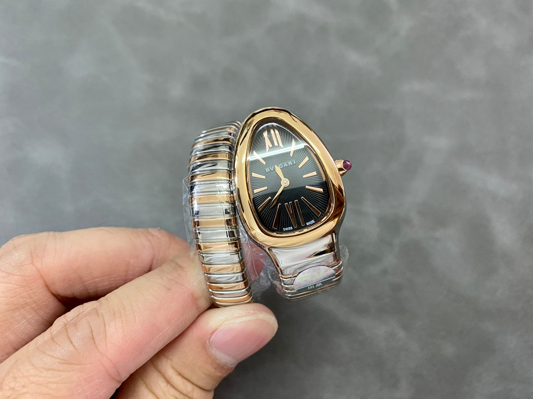 Coiled Band Watch, Rose Gold Tone, Steel, 35 mm, Size S