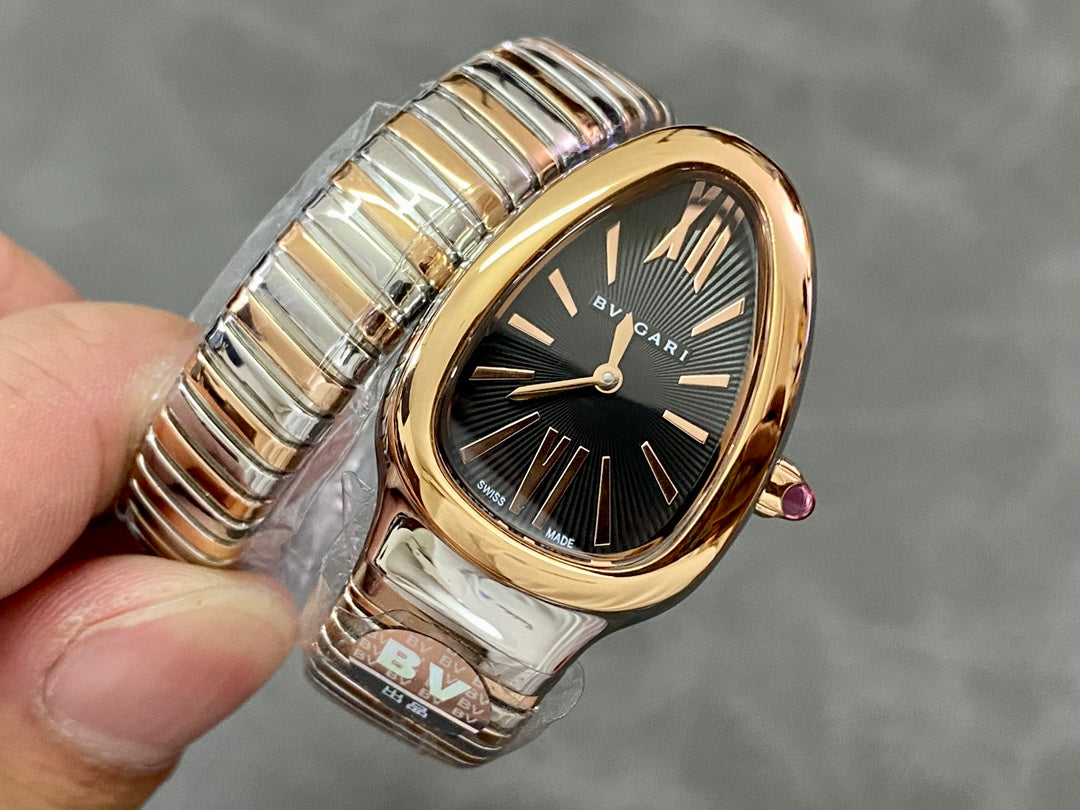 Coiled Band Watch, Rose Gold Tone, Steel, 35 mm, Size S