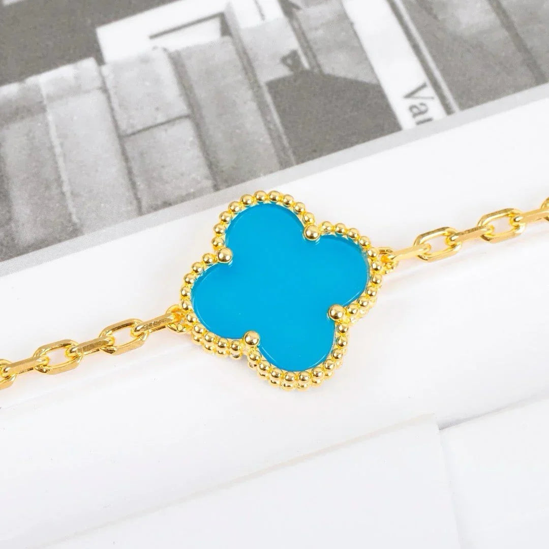 Quatrefoil 5 Motifs Bracelet, Turquoise