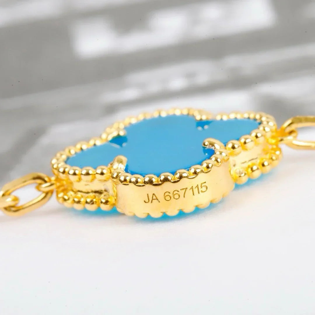 Quatrefoil 5 Motifs Bracelet, Turquoise