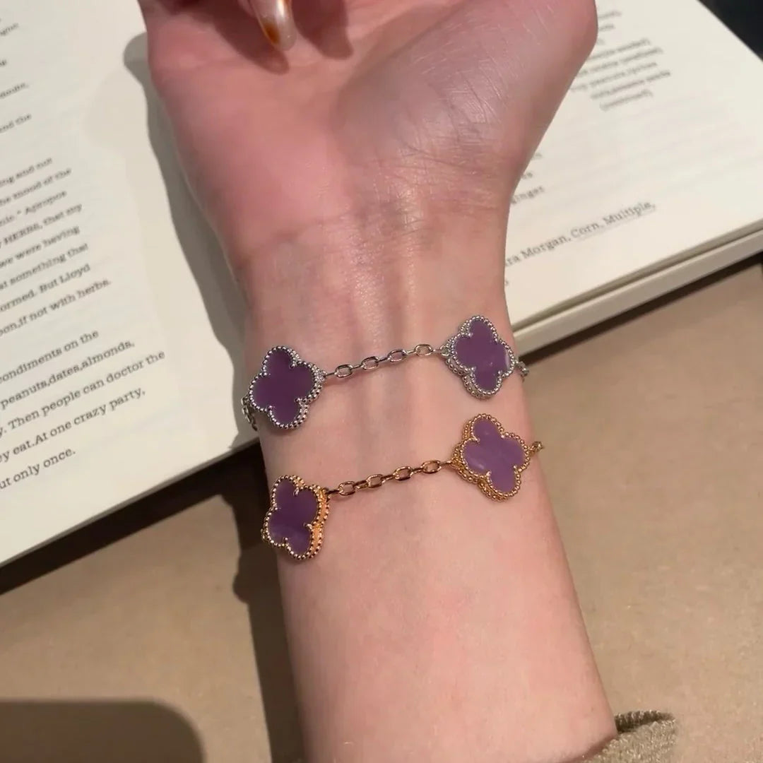 Quatrefoil 5 Motifs Bracelet, Violet