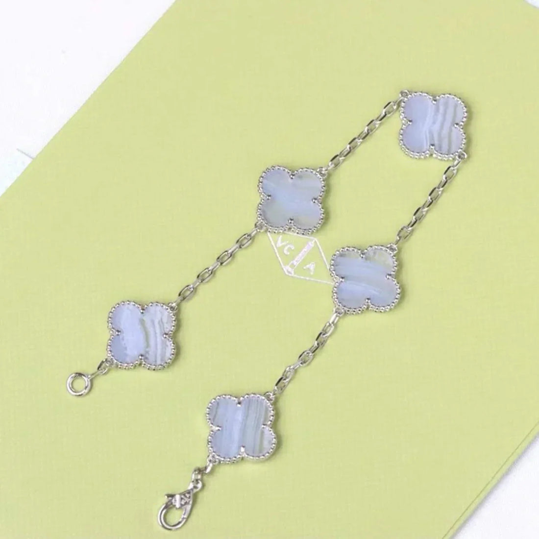 Quatrefoil 5 Motifs Bracelet, Purple Chalcedony