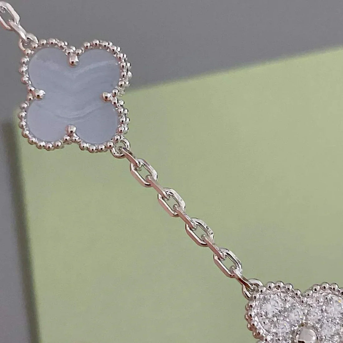 Quatrefoil 5 Motifs Bracelet, Purple Chalcedony