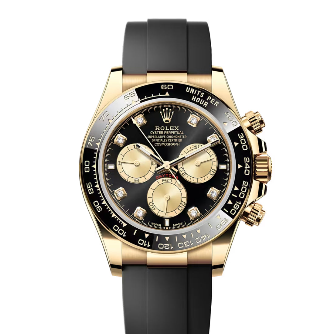 Chronograph Racing Watch, Yellow Gold Tone, 40 mm