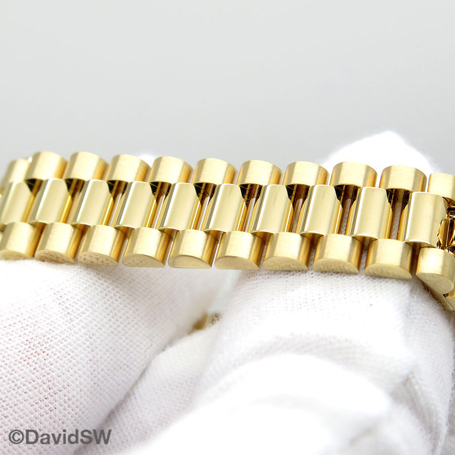Classic Date Watch, Yellow Gold Tone, Stone-Set, 28 mm