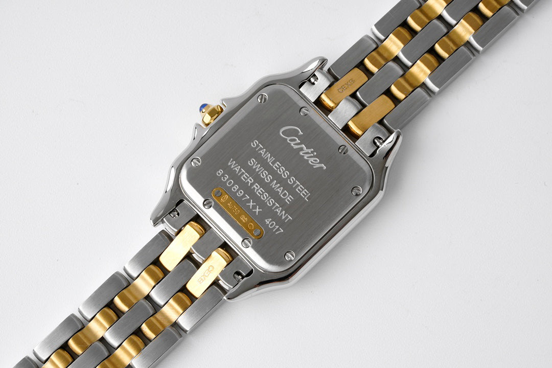 Square Link-Bracelet Watch, Yellow Gold Tone, Steel, Small Model