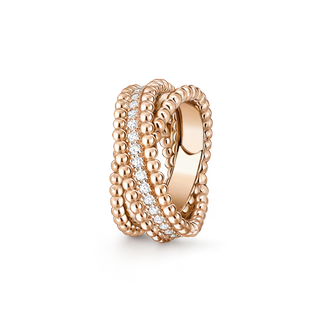 Beaded Band Ring, Stone-Set, Rose Gold Tone