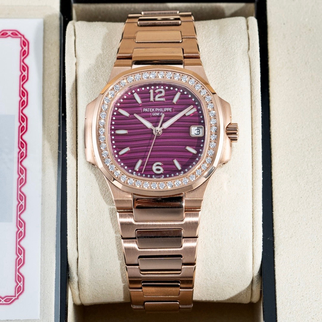 Porthole Case Watch, Rose Gold Tone, Stone-Set