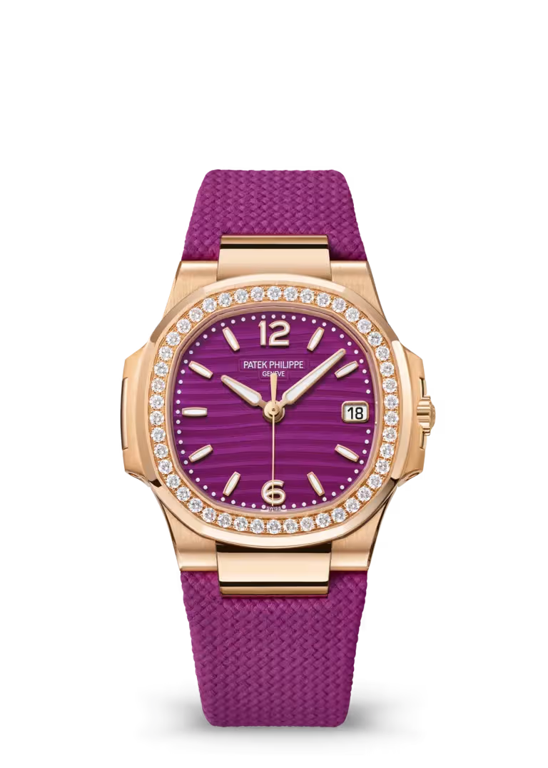 Porthole Case Watch, Rose Gold Tone, Stone-Set, 32 mm