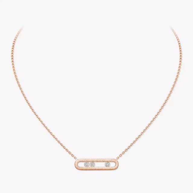 Chain Necklace, Rose Gold Tone, Stone-Set, Pink