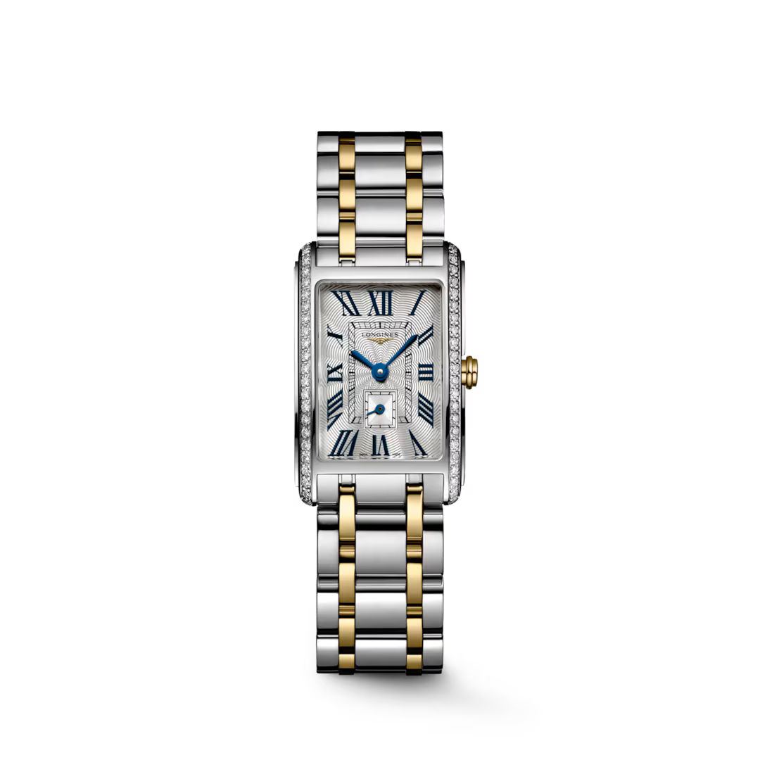 Rectangular Case Watch, 18K, Yellow Gold Tone, Steel