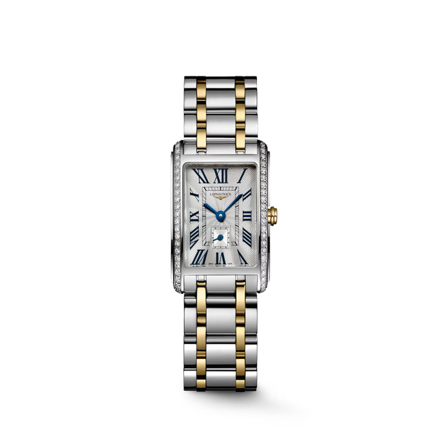 Rectangular Case Watch, 18K, Yellow Gold Tone, Steel