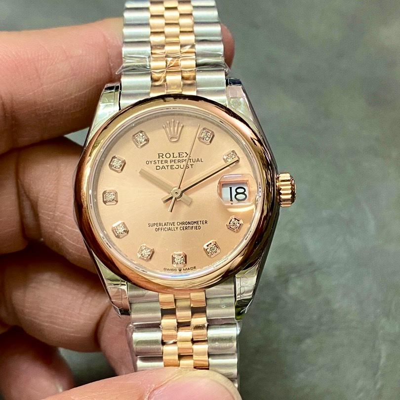 Classic Date Watch, Yellow Gold Tone, Steel, 31 mm