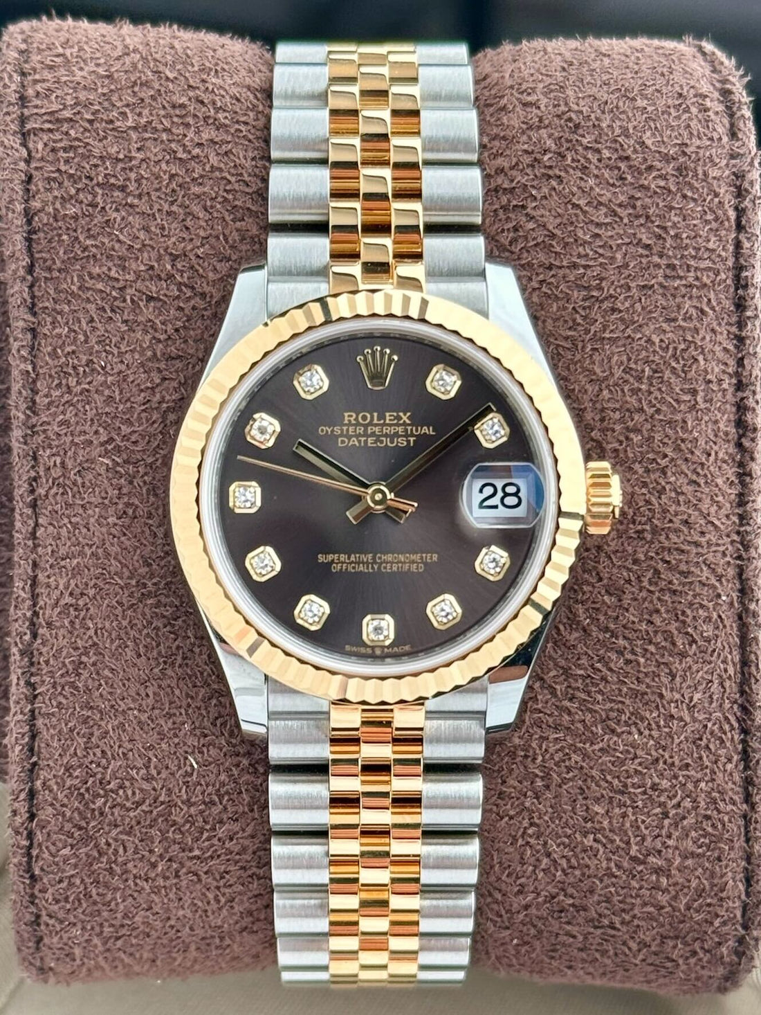 Classic Date Watch, Yellow Gold Tone, Steel, 28-31 mm