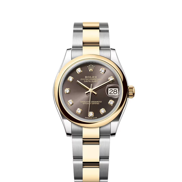 Classic Date Watch, Yellow Gold Tone, Steel, 31 mm