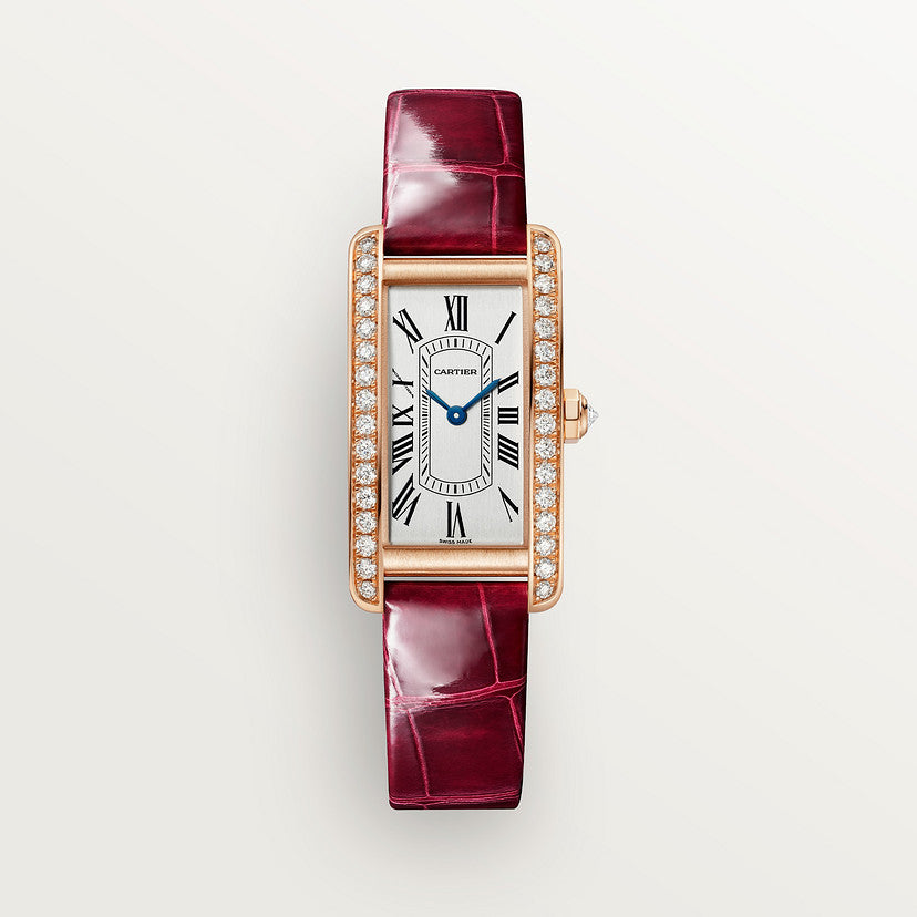 Rectangular Case Watch, Yellow Gold Tone, Stone-Set, Small Model