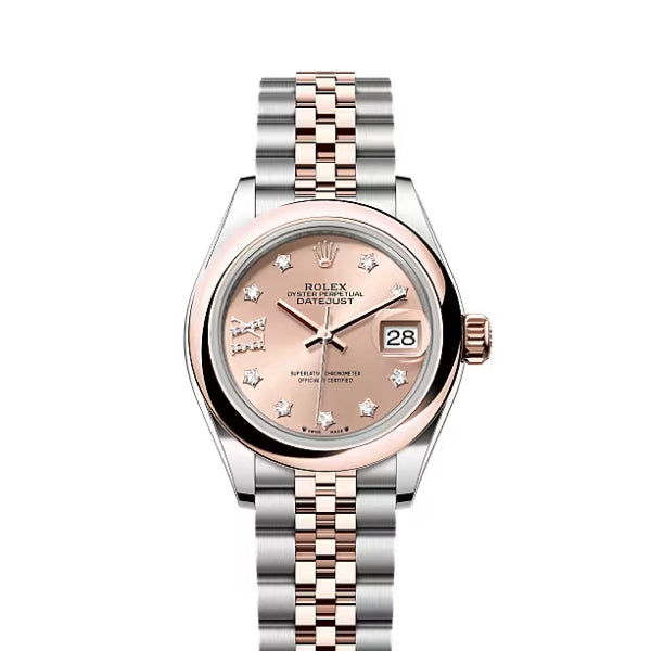 Classic Date Watch, Rose Gold Tone, Steel, 28 mm