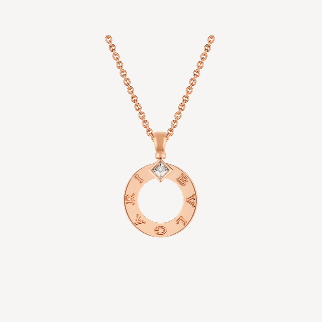Chain Necklace, Rose Gold Tone, Stone-Set