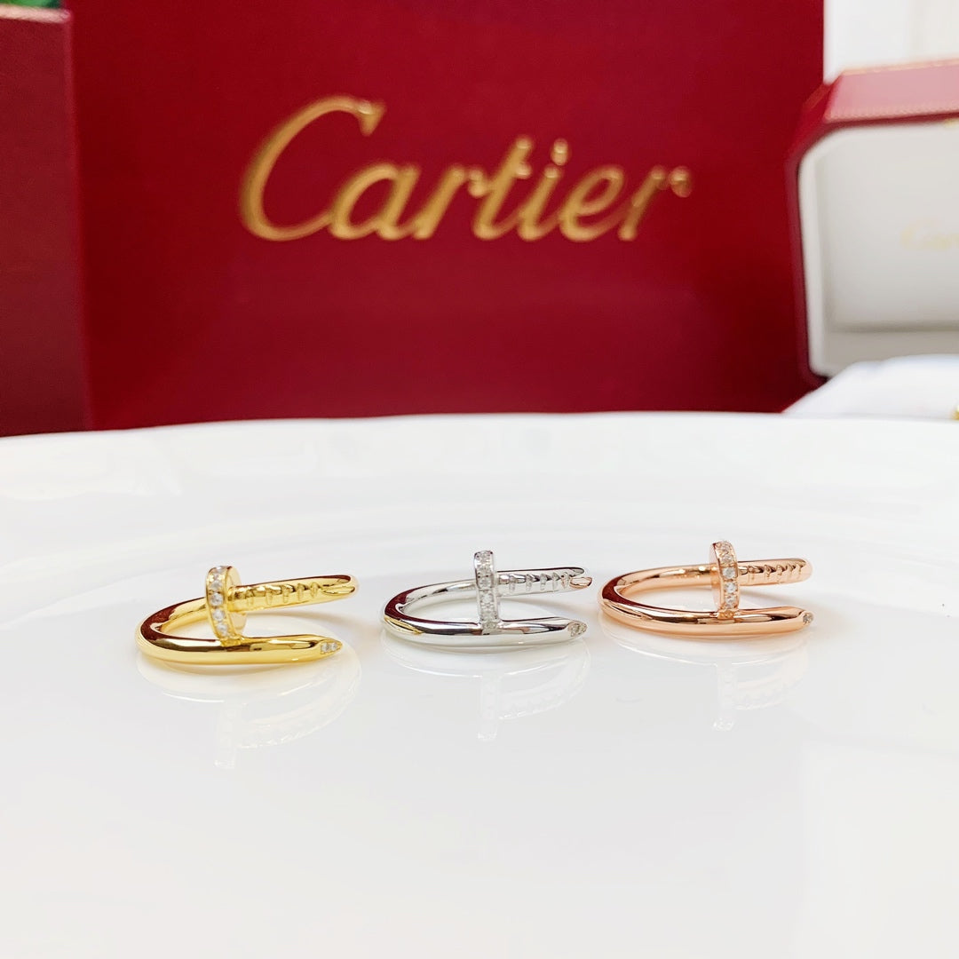 Wrapped Nail Ring, Stone-Set, Rose Gold Tone