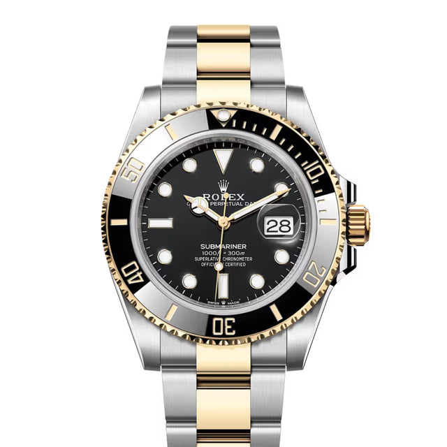 Dive-Style Watch, Yellow Gold Tone, Steel, 41 mm