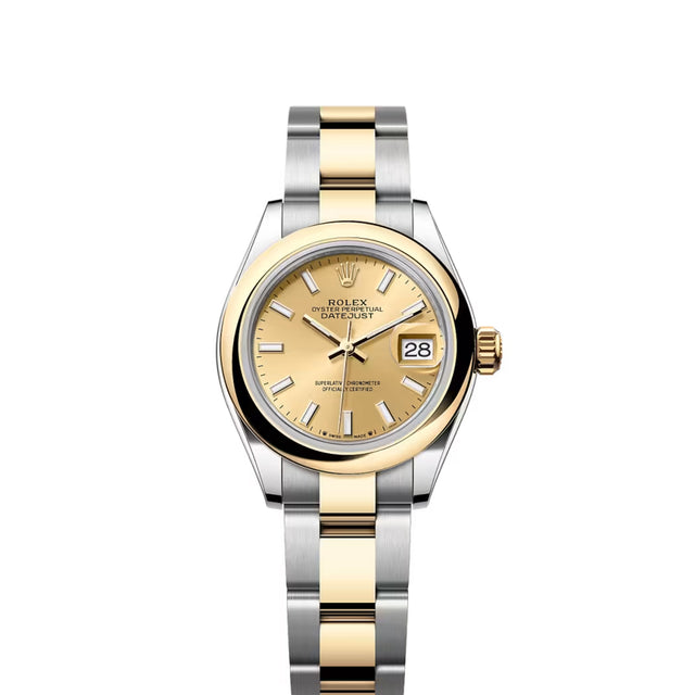 Classic Date Watch, Yellow Gold Tone, Steel, 28-31 mm
