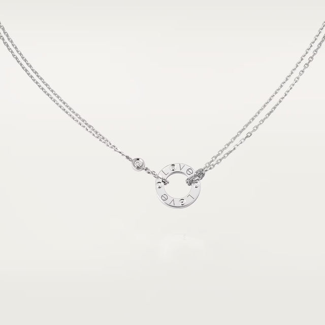Screw-Motif Pendant Necklace, Stone-Set