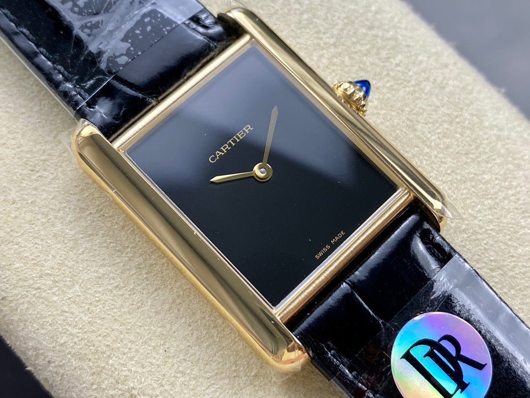 Rectangular Case Watch, Yellow Gold Tone, Medium Model