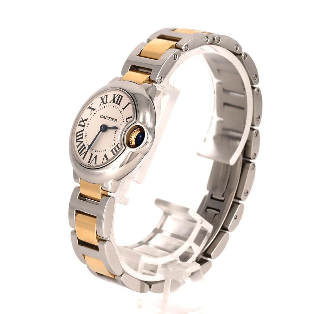 Round Domed Case Watch, Yellow Gold Tone, Steel
