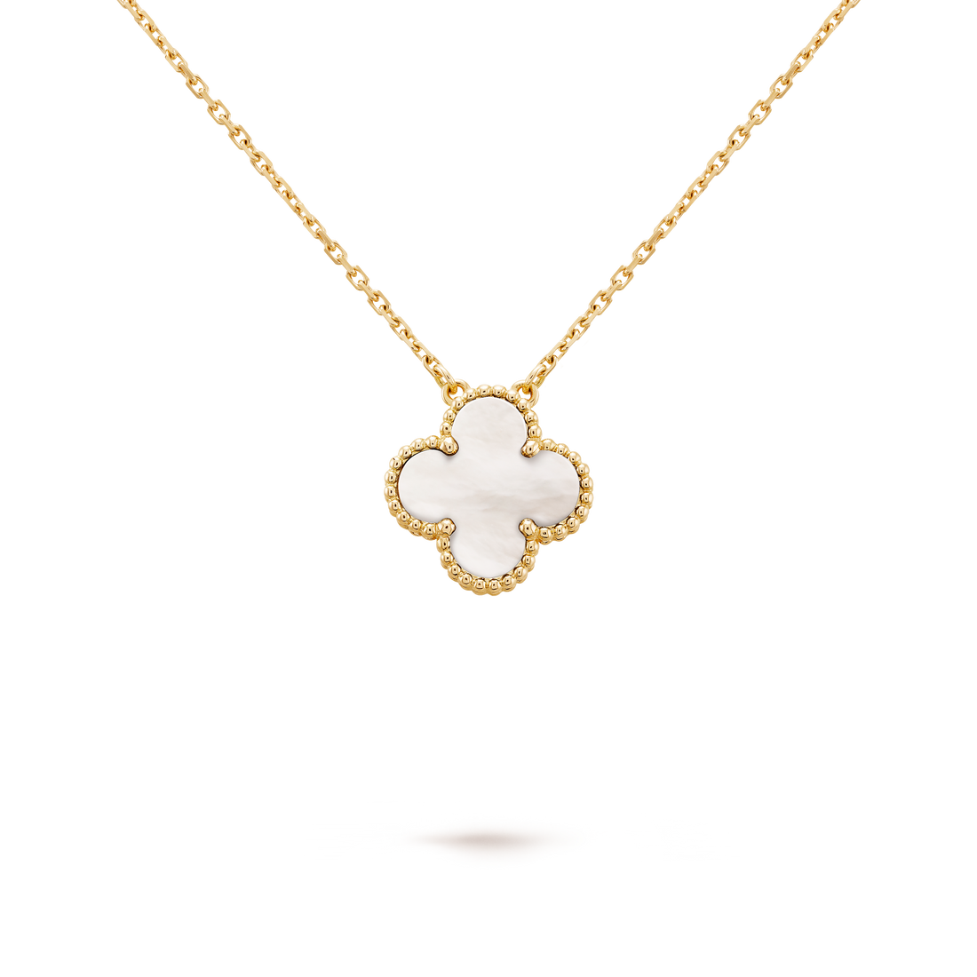 Quatrefoil Pendant Necklace, Yellow Gold Tone
