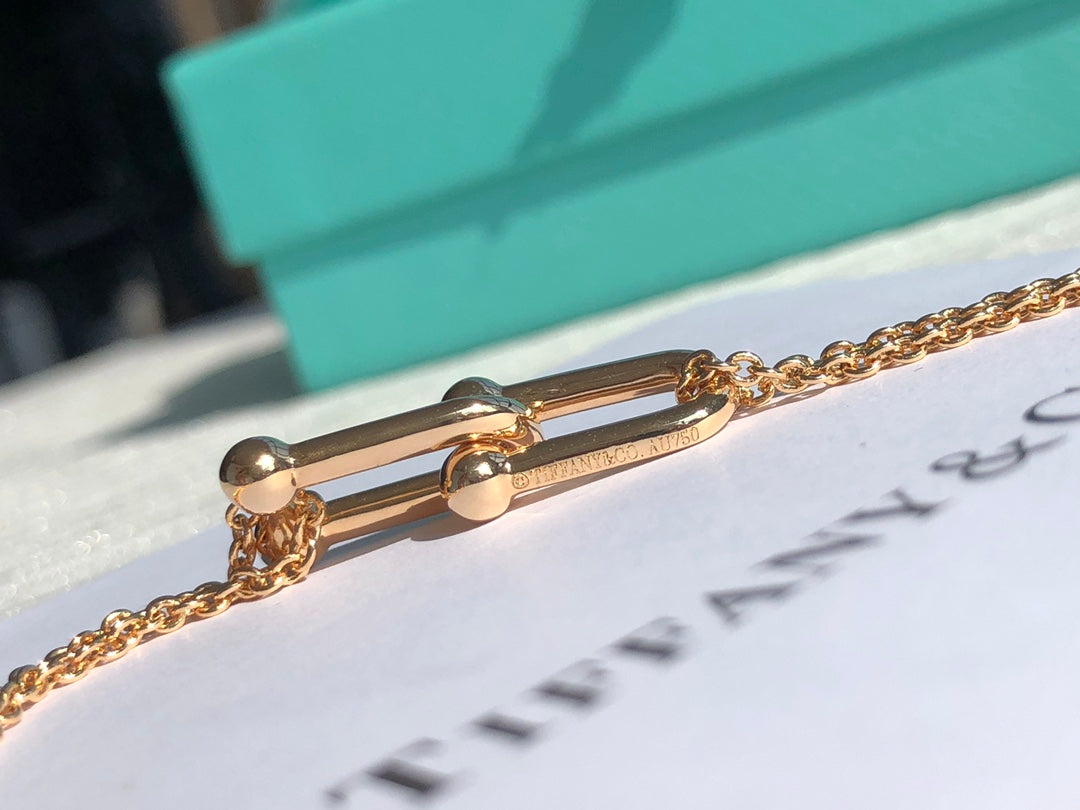 Link Pendant Necklace, Rose Gold Tone