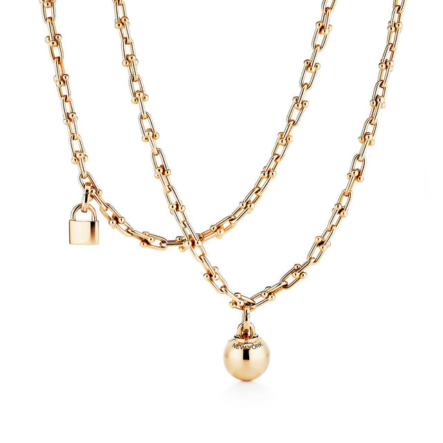 Link Chain Necklace, Yellow Gold Tone