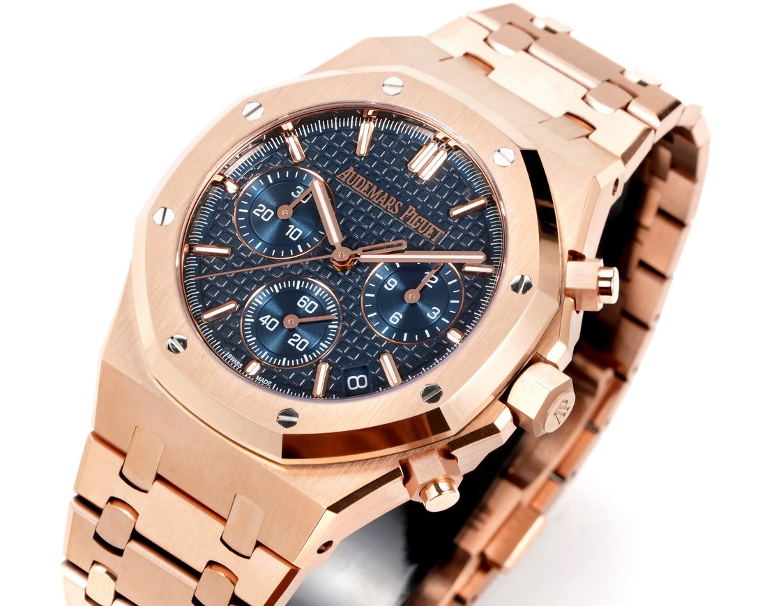 Octagonal Bezel Watch, 18K, Rose Gold Tone, 41 mm