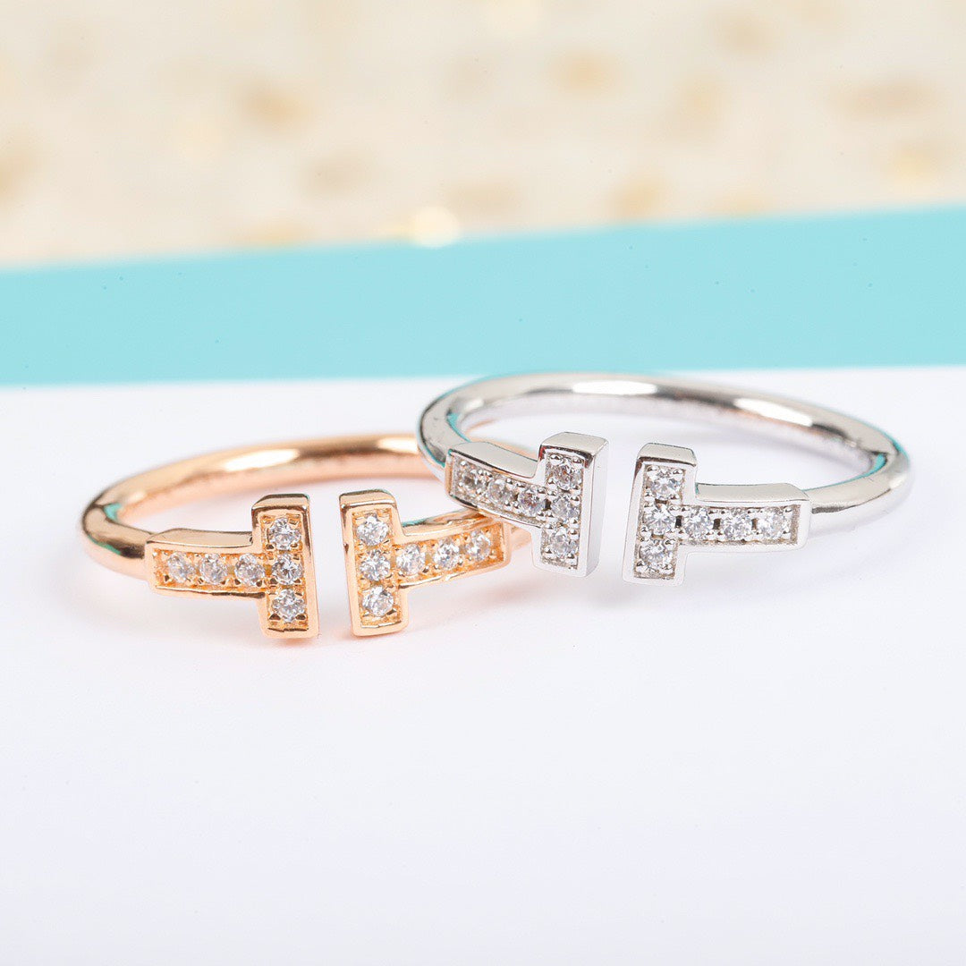 T-Motif Ring, Stone-Set