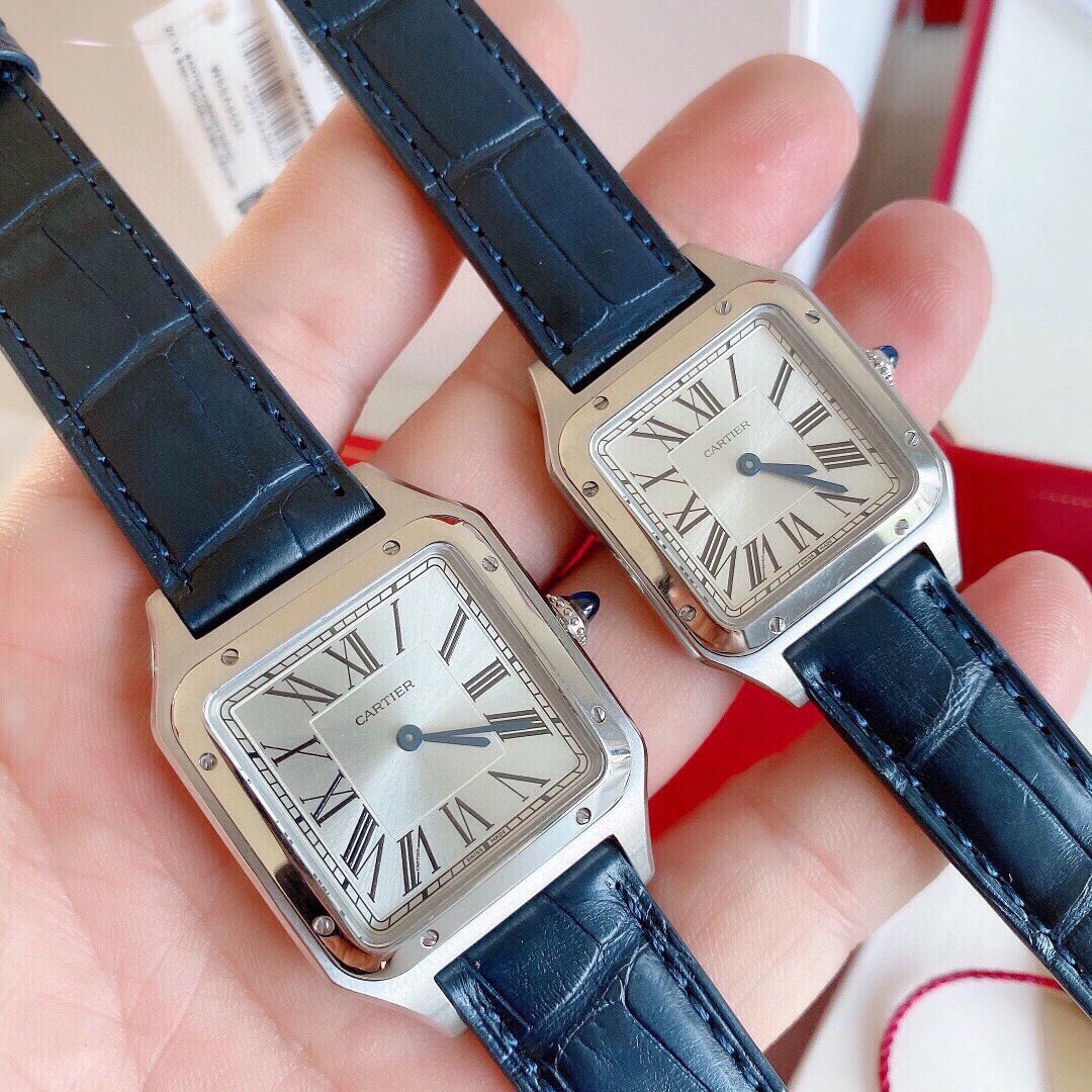 Slim Square Case Watch, Steel, Extra Large Model
